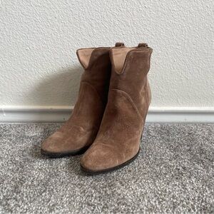 Diane Von Furstenberg Ankle Boots Womens  Size 6 M/ 36 Suede Brown Booties Heels